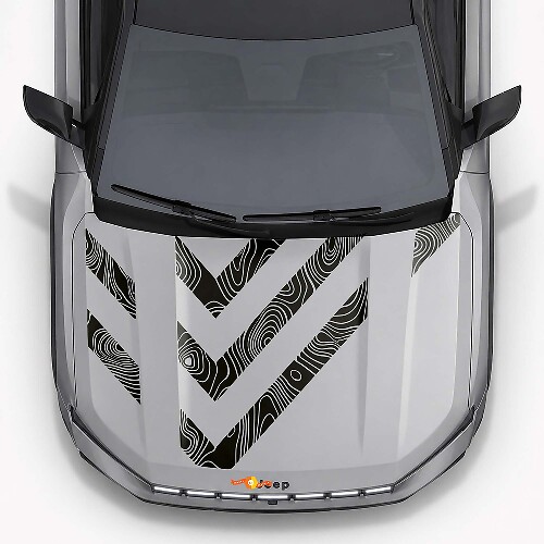 Calcomanía de vinilo con rayas de capó estilo topográfico para Jeep Compass 2026