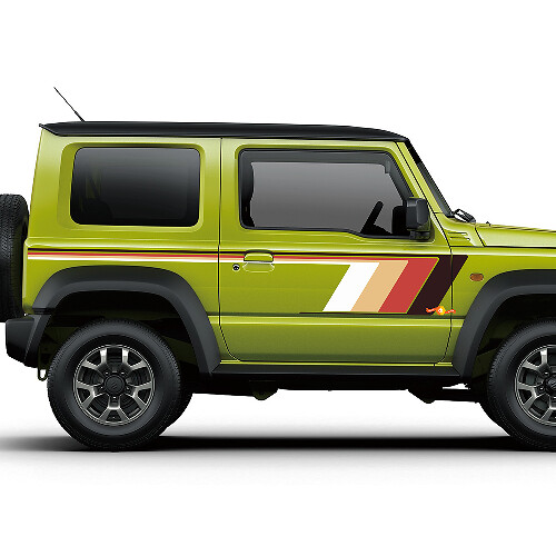 Pegatinas de vinilo con rayas laterales de estilo retro para Suzuki Jimny
