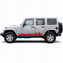 Vinilo lateral con rayas finas y montaña para Jeep Wrangler JK 2007-2018_3
