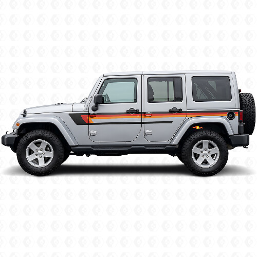 Vinilo adhesivo para puerta con triple raya para Jeep Wrangler JK 2007-2018_1