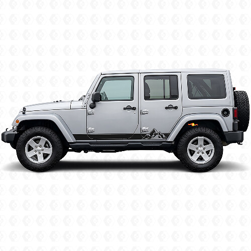 Adhesivo Lateral de Vinilo con Rayas Estilo Montañas para Jeep Wrangler JK 2007-2018
