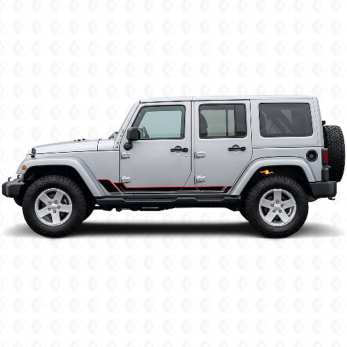 Calcomanía de vinilo de panel lateral con franjas gemelas para Jeep Wrangler JK 2007-2018