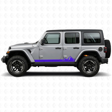 Vinilo lateral de rayas finas de montañas para Jeep Wrangler JL 2018+_2