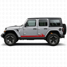 Vinilo lateral de rayas finas de montañas para Jeep Wrangler JL 2018+_3