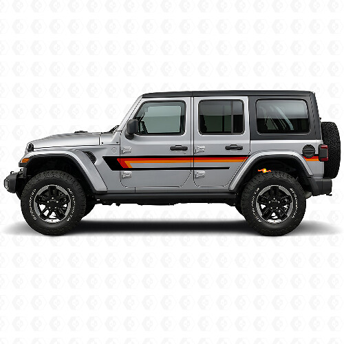 Vinilo adhesivo de rayas triples para puerta lateral para Jeep Wrangler JL 2018+_1
