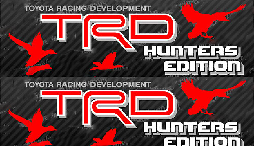 2 CALCOMANÍAS TOYOTA TRD HUNTER EDITION DECAL TODO TERRENO Calcomanía de montaña Calcomanía de vinilo lateral de desarrollo de carreras TRD
