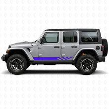 Calcomanía lateral de vinilo con rayas de cuadros para Jeep Wrangler JL 2018+_2
