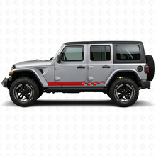 Calcomanía lateral de vinilo con rayas de cuadros para Jeep Wrangler JL 2018+_3