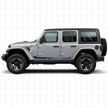 Calcomanía de vinilo con franjas laterales de bandera a cuadros para Jeep Wrangler JL 2018+_2