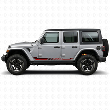 Calcomanía de vinilo con franjas laterales de bandera a cuadros para Jeep Wrangler JL 2018+_3