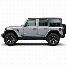 Calcomanía de vinilo con rayas laterales estilo racing para Jeep Wrangler JL 2018+_2