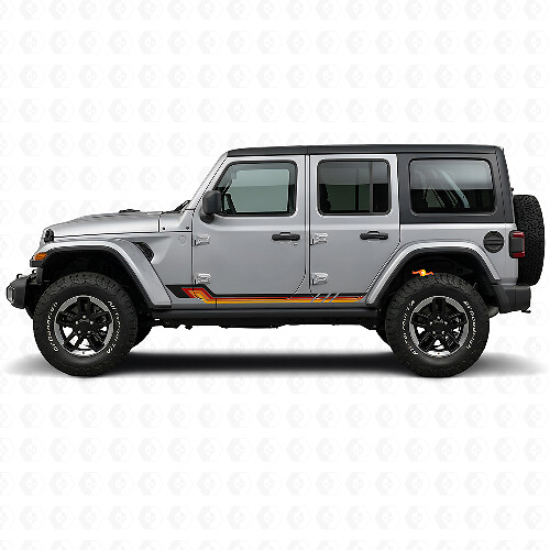 Vinilo Decorativo de Rayas Laterales de Estilo Vintage para Jeep Wrangler JL 2018+_1