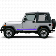 Calcomanía de vinilo con franjas laterales curvas a cuadros para Jeep Wrangler YJ 1987-1995_2