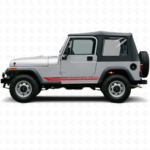 Calcomanía de vinilo con franjas laterales curvas a cuadros para Jeep Wrangler YJ 1987-1995_3