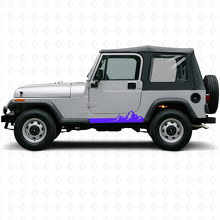 Vinilo lateral de franjas finas de montañas para Jeep Wrangler YJ 1987-1995_2