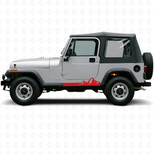 Vinilo lateral de franjas finas de montañas para Jeep Wrangler YJ 1987-1995_3