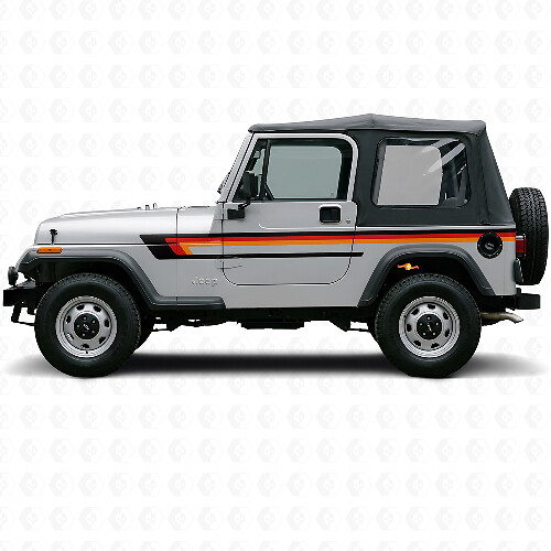 Vinilo adhesivo de franjas triples para la puerta del Jeep Wrangler YJ 1987-1995_1