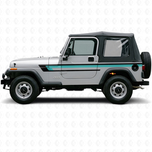 Vinilo adhesivo de franjas triples para la puerta del Jeep Wrangler YJ 1987-1995_2