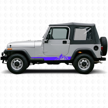Calcomanía de vinilo lateral con franjas estilo montañas para Jeep Wrangler YJ 1987-1995_2