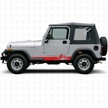 Calcomanía de vinilo lateral con franjas estilo montañas para Jeep Wrangler YJ 1987-1995_3