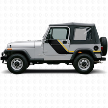 Calcomanía de vinilo lateral de rayas gemelas para Jeep Wrangler YJ 1987-1995_2