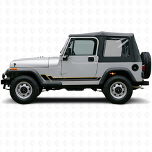 Vinilo adhesivo de franjas gemelas para paneles laterales para Jeep Wrangler YJ 1987-1995_2