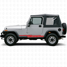 Calcomanía lateral de vinilo con franjas entrelazadas para Jeep Wrangler YJ 1987-1995_3