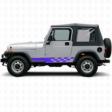 Vinilo lateral con rayas a cuadros para Jeep Wrangler YJ 1987-1995_2