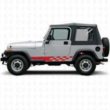 Vinilo lateral con rayas a cuadros para Jeep Wrangler YJ 1987-1995_3