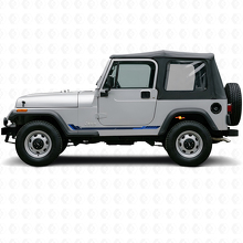 Vinilo adhesivo de franjas laterales estilo racing para Jeep Wrangler YJ 1987-1995_2