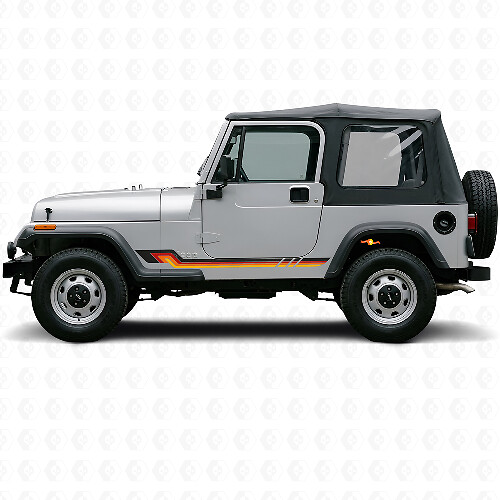 Vinilo adhesivo de franjas laterales estilo vintage para Jeep Wrangler YJ 1987-1995