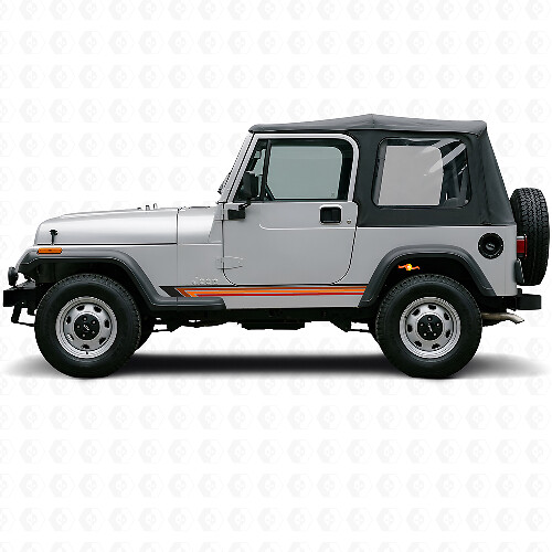 Vinilos Laterales de Rayas Rectas Vintage para Jeep Wrangler YJ 1987-1995