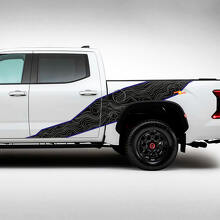 Calcomanía de vinilo Kit completo de mapa topográfico para Toyota Tundra Hybrid 2023_2