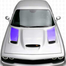 Kit de pegatinas de vinilo para inserto de ventilación en capó con raya contorno blackout para Dodge Challenger 2015+_2