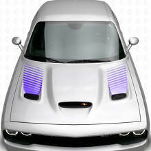 Kit de Calcomanías de Vinilo con Inserto de Ventilación en Capó de Rayas Desvanecidas para Dodge Challenger 2015+_2