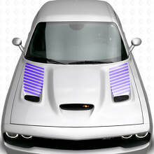Kit de calcomanías de vinilo para inserto de ventilación en capó con rayas para Dodge Challenger 2015+_2