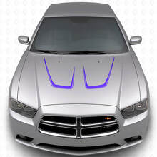 Kit de Vinilo de Franjas en Capó con Doble Curvatura 2 para Dodge Charger 2011-2014_2