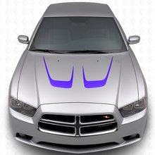 Kit de calcomanías de vinilo para capó con curvas dobles para Dodge Charger 2011-2014_2