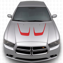 Kit de calcomanías de vinilo para capó con curvas dobles para Dodge Charger 2011-2014_3