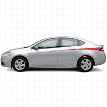 Kit de pegatinas vinílicas de franjas laterales afiladas para Dodge Dart 2013+_3