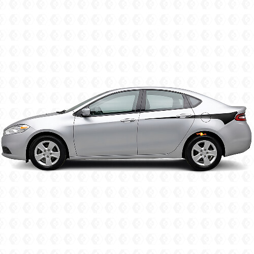 Calcomanía de vinilo con rayas laterales traseras afiladas para Dodge Dart 2013+_1
