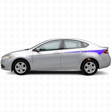 Calcomanía de vinilo con rayas laterales traseras afiladas para Dodge Dart 2013+_2