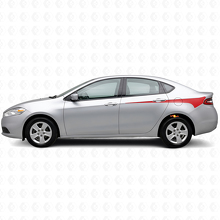 Calcomanía de vinilo con rayas laterales traseras afiladas para Dodge Dart 2013+_3