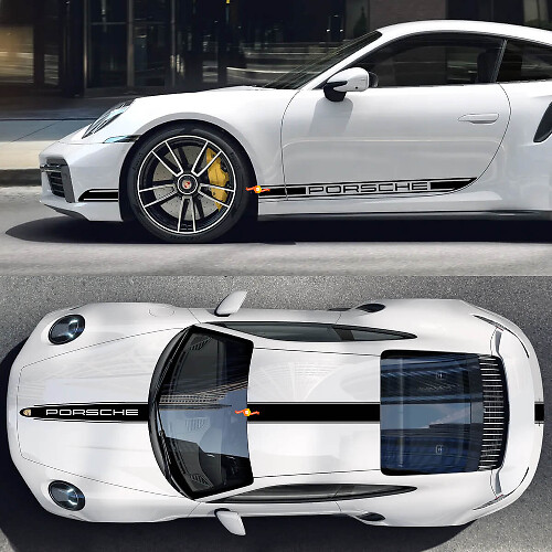 Kit Completo de Pegatinas de Vinilo con Rayas Estilo Porsche para Porsche 911 Turbo S3_1