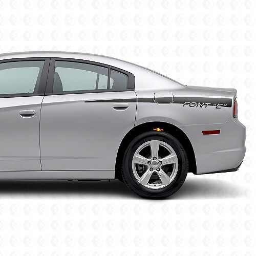 Calcomanía de vinilo personalizada con franjas traseras laterales para Dodge Charger 2011-2014_1