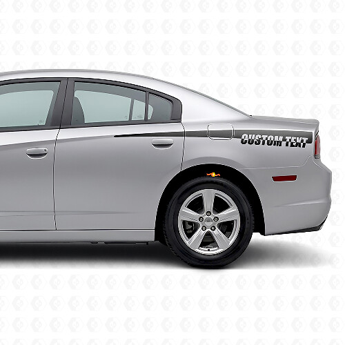 Calcomanía de vinilo de franjas laterales con texto personalizado para Dodge Charger 2011-2014_1
