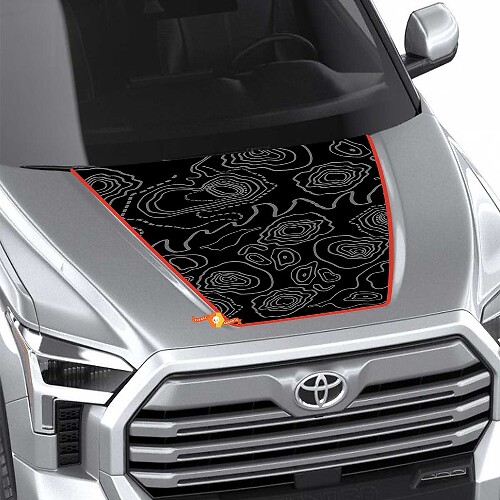 Vinilo adhesivo para capó con mapa topográfico para Toyota Tundra