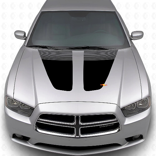 Calcomanías de Vinilo de Doble Raya para Capó para Dodge Charger 2011-2014_1