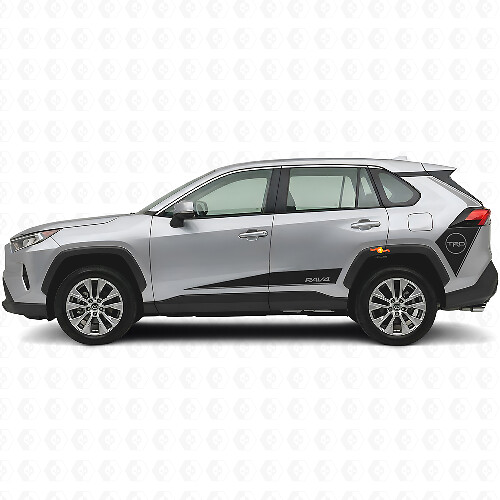 Calcomanía de vinilo de franjas laterales estilo hockey TRD para Toyota RAV4 2019-2024