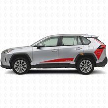 Calcomanía de vinilo de franjas laterales estilo hockey TRD para Toyota RAV4 2019-2024_4